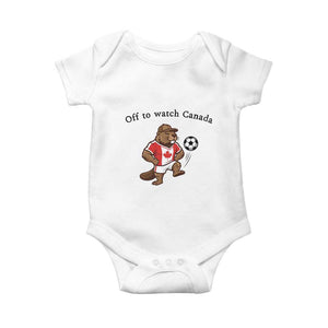 Off to Watch Canada Baby Onesie Patriotic Canadian Beaver Football Fan Gift