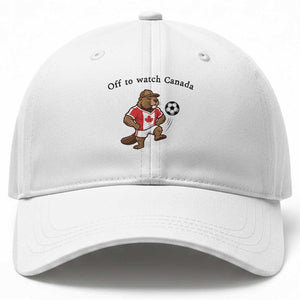 Off to Watch Fioty Baseball Cap Patriotic Canadian Beaver Football Soccer Fan Gift