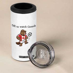 Off to Watch Canada 4 in 1 Can Cooler Tumbler Patriotic Canadian Beaver Football Fan Gift
