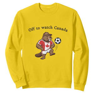 Off to Watch Canada Sweatshirt Patriotic Canadian Beaver Football Fan Gift