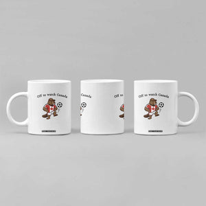 Off to Watch Canada Coffee Mug Patriotic Canadian Beaver Football Fan Gift