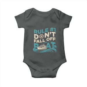 Funny Cruise Ship Baby Onesie Rule Number One Do Not Fall Off The Boat TS14 Dark Heather Print Your Wear
