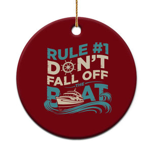 Funny Cruise Ship Ceramic Ornament Rule Number One Do Not Fall Off The Boat TS14 1pc Red Print Your Wear