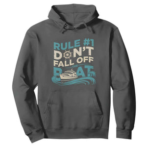 Funny Cruise Ship Hoodie Rule Number One Do Not Fall Off The Boat TS14 Dark Heather Print Your Wear
