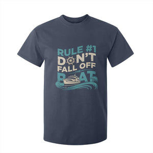 Funny Cruise Ship T Shirt For Kid Rule Number One Do Not Fall Off The Boat TS14 Navy Print Your Wear