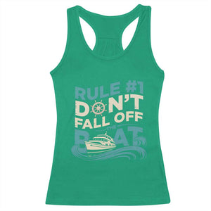 Funny Cruise Ship Racerback Tank Top Rule Number One Do Not Fall Off The Boat TS14 Irish Green Print Your Wear