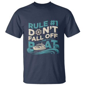 Funny Cruise Ship T Shirt Rule Number One Do Not Fall Off The Boat TS14 Navy Print Your Wear