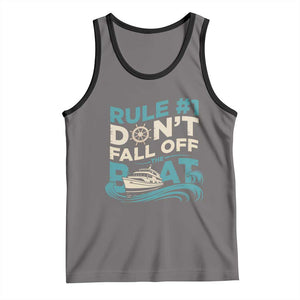 Funny Cruise Ship Tank Top Rule Number One Do Not Fall Off The Boat TS14 Deep Heather Black Print Your Wear