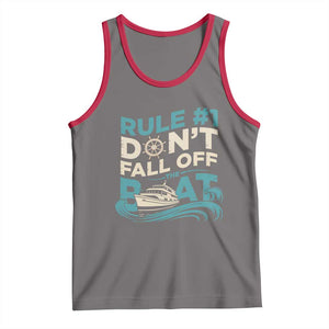 Funny Cruise Ship Tank Top Rule Number One Do Not Fall Off The Boat TS14 Deep Heather Red Print Your Wear