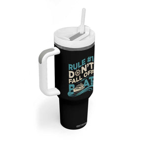 Funny Cruise Ship Tumbler With Handle Rule Number One Do Not Fall Off The Boat TS14 Print Your Wear