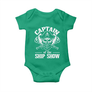 Funny Boat Captain Pun Baby Onesie Captain Of The Ship Show TS14 Irish Green Print Your Wear