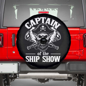 Funny Boat Captain Pun Spare Tire Cover Captain Of The Ship Show TS14 Black Print Your Wear