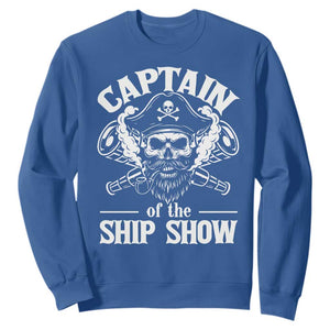 Funny Boat Captain Pun Sweatshirt Captain Of The Ship Show TS14 Royal Blue Print Your Wear