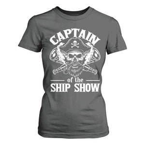 Funny Boat Captain Pun T Shirt For Women Captain Of The Ship Show TS14 Dark Heather Print Your Wear