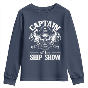 Funny Boat Captain Pun Youth Sweatshirt Captain Of The Ship Show TS14 Navy Print Your Wear