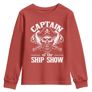 Funny Boat Captain Pun Youth Sweatshirt Captain Of The Ship Show TS14 Red Print Your Wear