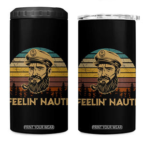 Funny Sailing Boating 4 in 1 Can Cooler Tumbler Feelin Nauti TS14 One Size: 16 oz Black Print Your Wear