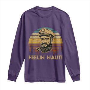 Funny Sailing Boating Long Sleeve Shirt Feelin Nauti TS14 Purple Print Your Wear