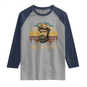Funny Sailing Boating Raglan Shirt Feelin Nauti TS14 Sport Gray Navy Print Your Wear
