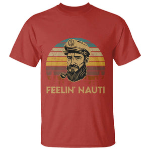 Funny Sailing Boating T Shirt Feelin Nauti TS14 Red Print Your Wear