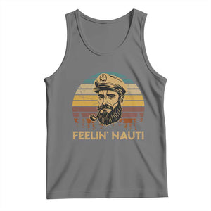 Funny Sailing Boating Tank Top Feelin Nauti TS14 Black Heather Print Your Wear