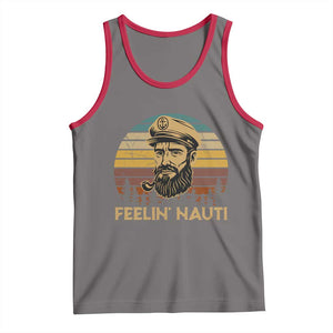 Funny Sailing Boating Tank Top Feelin Nauti TS14 Deep Heather Red Print Your Wear