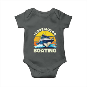 Funny Boater Baby Onesie I Love Motorboating TS14 Dark Heather Print Your Wear