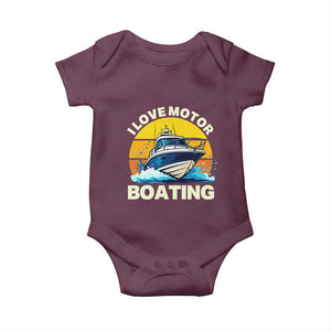 Funny Boater Baby Onesie I Love Motorboating TS14 Maroon Print Your Wear