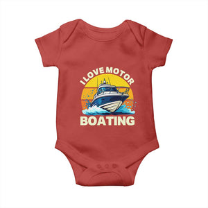 Funny Boater Baby Onesie I Love Motorboating TS14 Red Print Your Wear