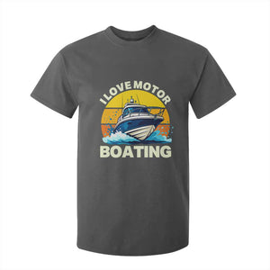 Funny Boater T Shirt For Kid I Love Motorboating TS14 Dark Heather Print Your Wear