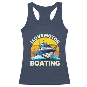 Funny Boater Racerback Tank Top I Love Motorboating TS14 Navy Print Your Wear