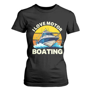 Funny Boater T Shirt For Women I Love Motorboating TS14 Black Print Your Wear