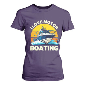 Funny Boater T Shirt For Women I Love Motorboating TS14 Purple Print Your Wear