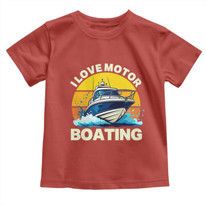 Funny Boater Toddler T Shirt I Love Motorboating TS14 Red Print Your Wear