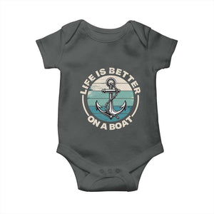 Funny Boating Baby Onesie Life Is Better On A Boat TS14 Dark Heather Print Your Wear