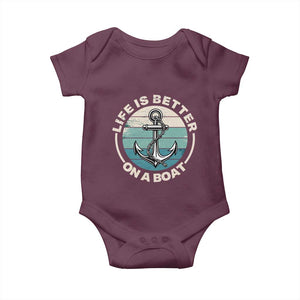 Funny Boating Baby Onesie Life Is Better On A Boat TS14 Maroon Print Your Wear