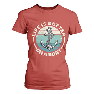 Funny Boating T Shirt For Women Life Is Better On A Boat TS14 Red Print Your Wear