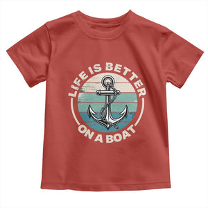 Funny Boating Toddler T Shirt Life Is Better On A Boat TS14 Red Print Your Wear