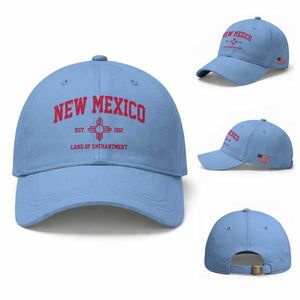 Vintage New Mexico Flag Zia Sun Souvenir Baseball Cap TS14 Baseball Cap Universal Fit Light Blue Print Your Wear