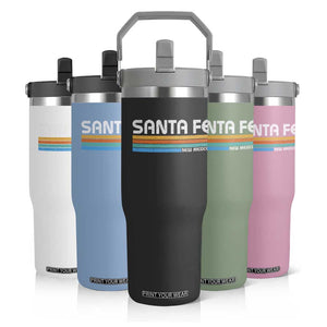 Retro Santa Fe New Mexico Distressed Souvenir Flip Straw Tumbler