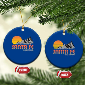 Retro Santa Fe New Mexico Mountain Southwest Ceramic Ornament TS14 1pc Blue Print Your Wear