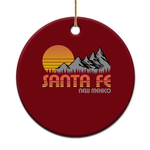 Retro Santa Fe New Mexico Mountain Southwest Ceramic Ornament TS14 1pc Red Print Your Wear
