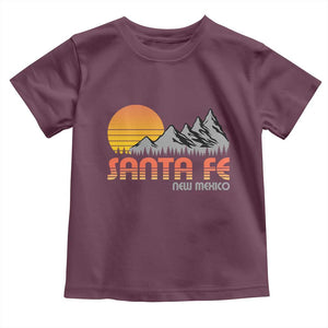 Retro Santa Fe New Mexico Mountain Southwest Toddler T Shirt TS14 Maroon Print Your Wear