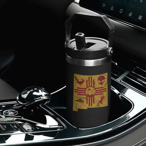 New Mexico State Map Zia Symbol Famous Icons Flip Straw Tumbler TS14 Print Your Wear