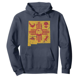 New Mexico State Map Zia Symbol Famous Icons Hoodie TS14 Navy Print Your Wear