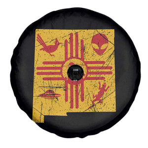 New Mexico State Map Zia Symbol Famous Icons Spare Tire Cover TS14 Print Your Wear