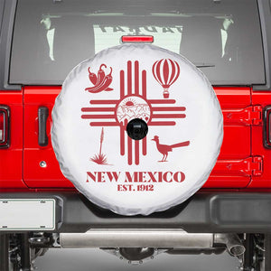 New Mexico Flag Zia Sun Souvenir Spare Tire Cover New Mexico Zia Chiles Balloon Roadrunner Yucca TS14 White Print Your Wear