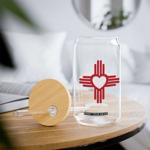 Zia Heart Symbol New Mexico Flag Shirt New Mexican Pride Glass Can TS14 Print Your Wear