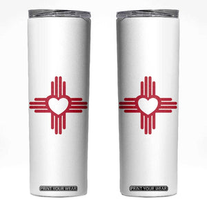 Zia Heart Symbol New Mexico Flag Shirt New Mexican Pride Skinny Tumbler TS14 White Print Your Wear