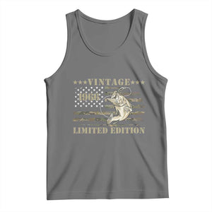 60th Birthday Fishing Vintage 1966 Limited Edition Tank Top Bass Fishing Camouflage American Flag Fisherman Gift
